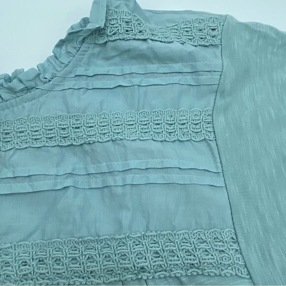 Ella Moss Ladies' Lace Trim Knit Top Seafoam Green - XXL - Picture 5 of 8